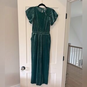 Crewcuts Emerald Green velvet jumpsuit. Size 12 girls. NWT.